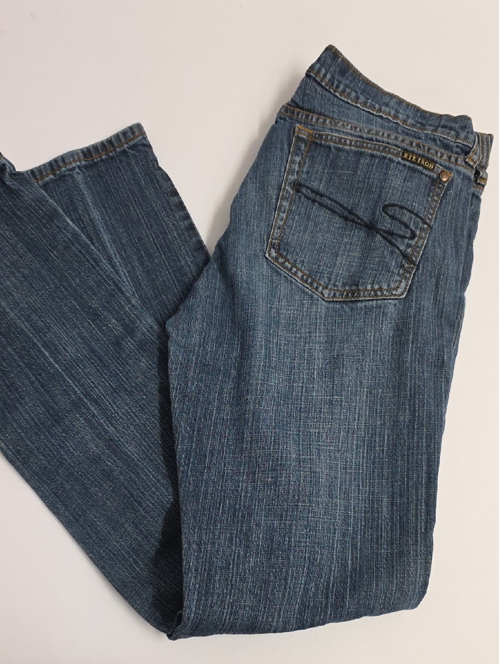 Stetson 541 Stovepipe Blue Straight Leg Denim Jeans 14 Long